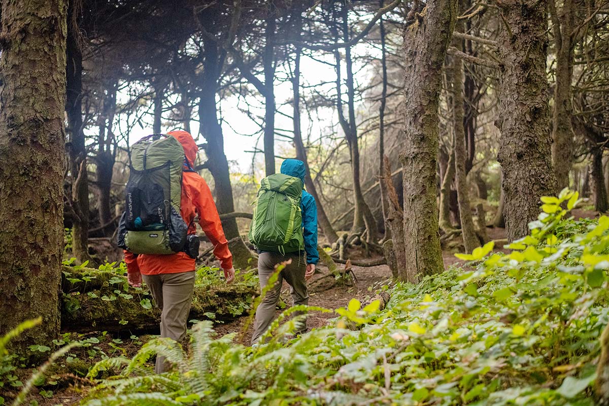 Hiking in rain forest (ultralight backpacking packs)